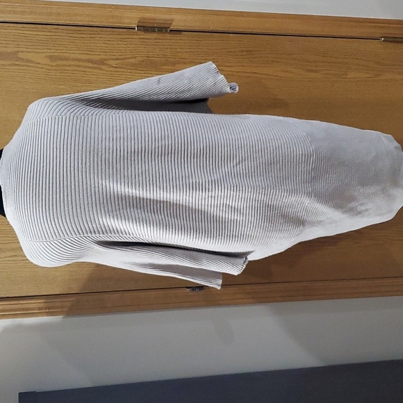 Karissa one size oatmeal ribbed dolman sleeve open front cardigan - Picture 4 of 6